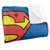 Kids' Superman Classic Logo Silky Touch Blanket White 36X58 - 3 of 4