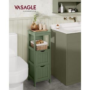 VASAGLE Bathroom Floor Cabinet, Bathroom Storage Organizer Rack Stand, Multifunctional Corner Unit, 2 Drawers, 35 Inches in Height - 1 of 4