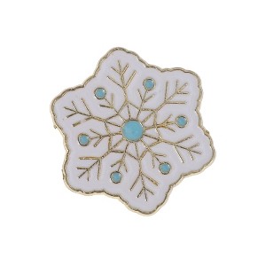 Unique Bargains Christmas Brooches Alloy Dripping Wax White 0.98"x1.18" 1 Pc - 1 of 4