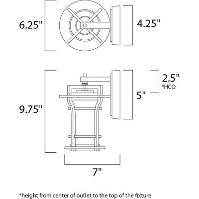 Maxim Lighting Oakville 1 - Light Wall Light in  Black Oxide