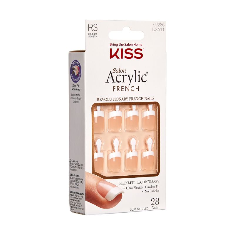 KISS Products Salon Acrylic Short Square French Manicure Kit - Power Play - 31ct, 6 of 15