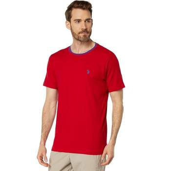 U.S. Polo Assn. Men's Short Sleeve Crew Neck Yarn-Dye Collar Tipped Jersey T-Shirt