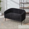 SKRAN 50.2'' Upholstered Chenille Mini Loveseat,Modern Glam Accent Small Sofa, With Channel Tufting & Metal Legs For Living Room, Bedroom - 4 of 4