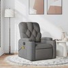 vidaXL Fabric Massage Recliner Chair for Living Room, Home Theater, 6-Point Vibration, Adjustable Back & Footrest, Cup Holders - Gray - 2 of 4