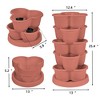 VECELO 5-Tier Vertical Garden Planter, Self Watering Stackable Planter with Wheels for Strawberries, Flowers, Vegetables, Set of 1/2 - 3 of 4