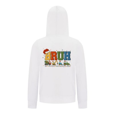 Everyday Kids Christmas Collection BRUH Construction Truck Boys Zip Up Hoodie – Holiday Sweatshirt