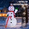 SEVOBAL 5.7FT Snowman Holding Candy Cane Christmas Yard Decorations, Pull Up Snowman for Xmas Outdoor Holiday Indoor Deco, White, 33.1"*28.3"*71" - 3 of 4