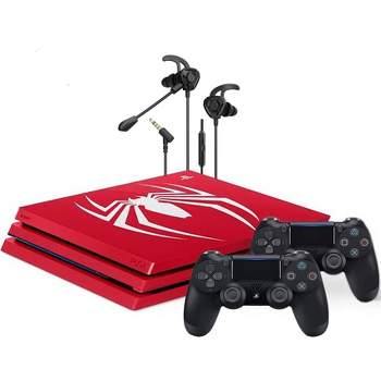 Sony PlayStation 4 Pro Gaming Console 1TB Spider-Man Limited Edition 2 Controller with Battle Buds Manufacturer Refurbished