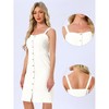 Allegra K Women's Button Down Sweetheart Neckline Sleeveless Summer Knee Length Denim Bodycon Sundress - 2 of 4