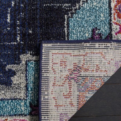 Luxurious Monaco Blue Rectangular Synthetic Area Rug, 6'7" x 9'2"