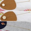 Anna-Kaci Vintage 3Pcs Long Stick Hat Pins Crystal Flower Butterfly and Pearl Details for Classic Hat Lapel and Scarf Accessorizing - 3pcs Rose - 2 of 4