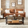 Coffee Table, Cocktail Table with Storage Shelf and X-Shape Steel Frame, Industrial Farmhouse Style - 2 of 4