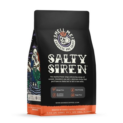 Bones Coffee Company Salty Siren Sea Salted Caramel Mocha Flavor Medium Roast Ground Coffee - 12oz