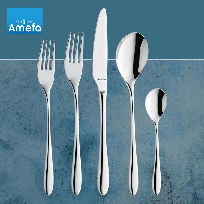 Amefa Cuba 20-Piece Premium 18/10 Stainless Steel Flatware Set, High Gloss Mirror Finish, Silverware Set Service for 4, Rust Resistant Cutlery