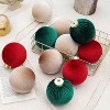 TackView 12 Pcs Velvet Christmas Ball Ornaments, 3.15" Christmas Baubles Christmas Tree Hanging Ball Set for Xmas Party Indoor Outdoor Decor - 4 of 4