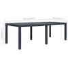 vidaXL Patio Table Garden Outdoor Porch Dining Table with Rattan Look Plastic - 4 of 4