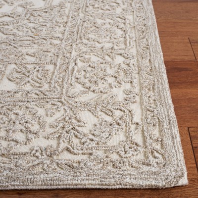 Ivory Hand-Tufted Wool Rectangular Area Rug 3' x 5'
