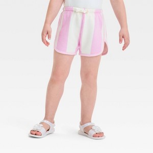 Grayson Mini Toddler Girls' Striped Shorts - Pink - 1 of 3