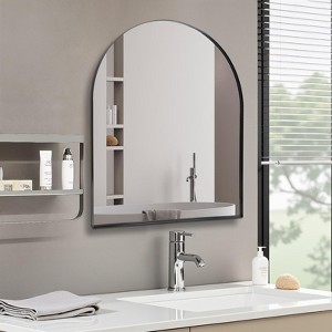 Arched Wall Mirror with Aluminum Frame for Bathroom, Bedroom, Living Room, Entryway - 1 of 4