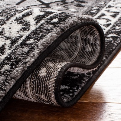 Gray Rectangular Non-slip Synthetic Area Rug