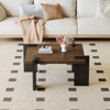 ALEXOUN Rectangle Coffee Table with Sturdy MDF Desktop & Metal Legs, Vintage Mortise Tenon Center Table for Home and Apartment - 2 of 4
