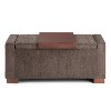 WyndenHall Crosby 43" Wide Transitional Rectangle Storage Ottoman in Deep Umber Brown Polyester Fabric, Assembled - 4 of 4