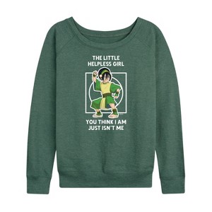 Women's - Avatar: The Last Airbender - Toph Lightweight French Terry Wide Neck Long Sleeve Shirt - 1 of 4