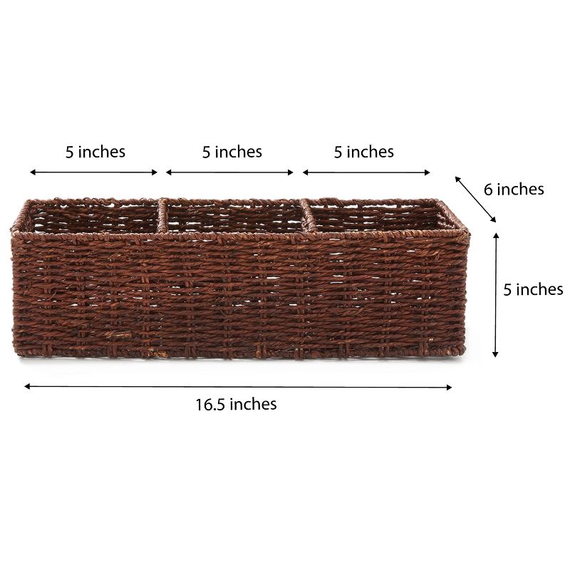 Rectangular Hand Woven Basket with Durable Metal Frame - 16.5" x 6" x 5" - Americanflat, 4 of 6