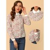 Allegra K Women's Peter Pan Collar Long Sleeve Button Down Shirt - 2 of 4