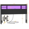 Aheaplus Headboard with Storage shelves and Charging Station, Wood Headboard with LED Light - 4 of 4