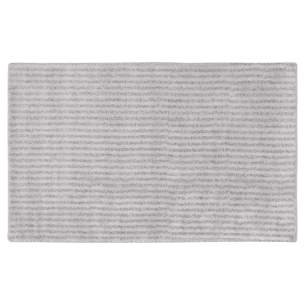  Sheridan Plush Washable Nylon Bath Rug Platinum Gray