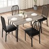 Whizmax Dining Table Set for 4, Kitchen Table and Chairs, Rectangular Dining Room Table Set with 4 Upholstered Chairs For Small Space, Apartment - 3 of 4