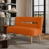 Beautyolove 46.5 in. W Orange Velvet Upholstered Open Back 2-Seater Loveseat Sofa with Solid Wood Legs - 4 of 4