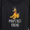 Women's - Disney - Man's Best Friend Lightweight French Terry Wide Neck Long Sleeve Shirt - 2 of 4