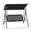 CAVINAS 3-Seat Porch Swing with Stand,Patio Swing Chair with Adjustable Tilt Canopy,Outdoor Swing for Patio Backyard Porch Garden - 3 of 4