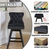 QingMoon Swivel Velvet Bar Stools Set of 2, Modern Counter Height Chairs with Button Tufted Back and Rivet Trim for Kitchen Island, Pub - 3 of 4
