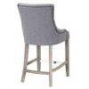 WestinTrends 24" Linen Tufted Buttons Upholstered Wingback Counter Stool (Set of 2) - 4 of 4