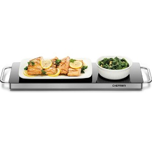 Chefman Electric Warming Tray w/ 23" x 8" Black Tempered Glass Top - Stainless Steel - 1 of 4