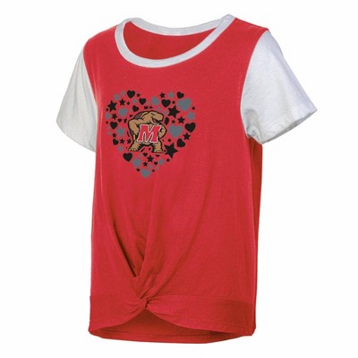 NCAA Maryland Terrapins Girls' White Tie T-Shirt
