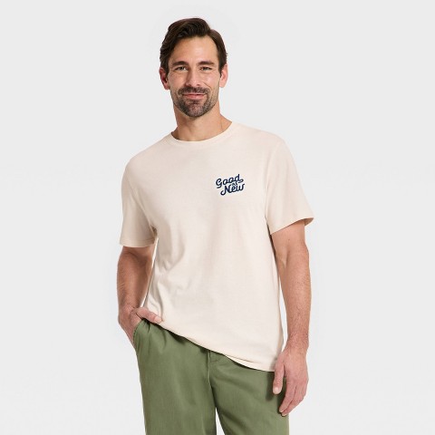 Мужские футболки Goodfellow & Co Men's Short Sleeve Every Wear Plus Crewneck T-Shirt - Goodfellow & Co™ Cream XXL