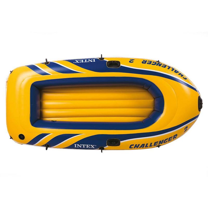 Intex Challenger 2 Inflatable 2 Person Floating Boat Raft Set with 2 48-Inch Oars, Oar Locks, Grab Handles and High-Output Hand Air Pump, 4 of 8