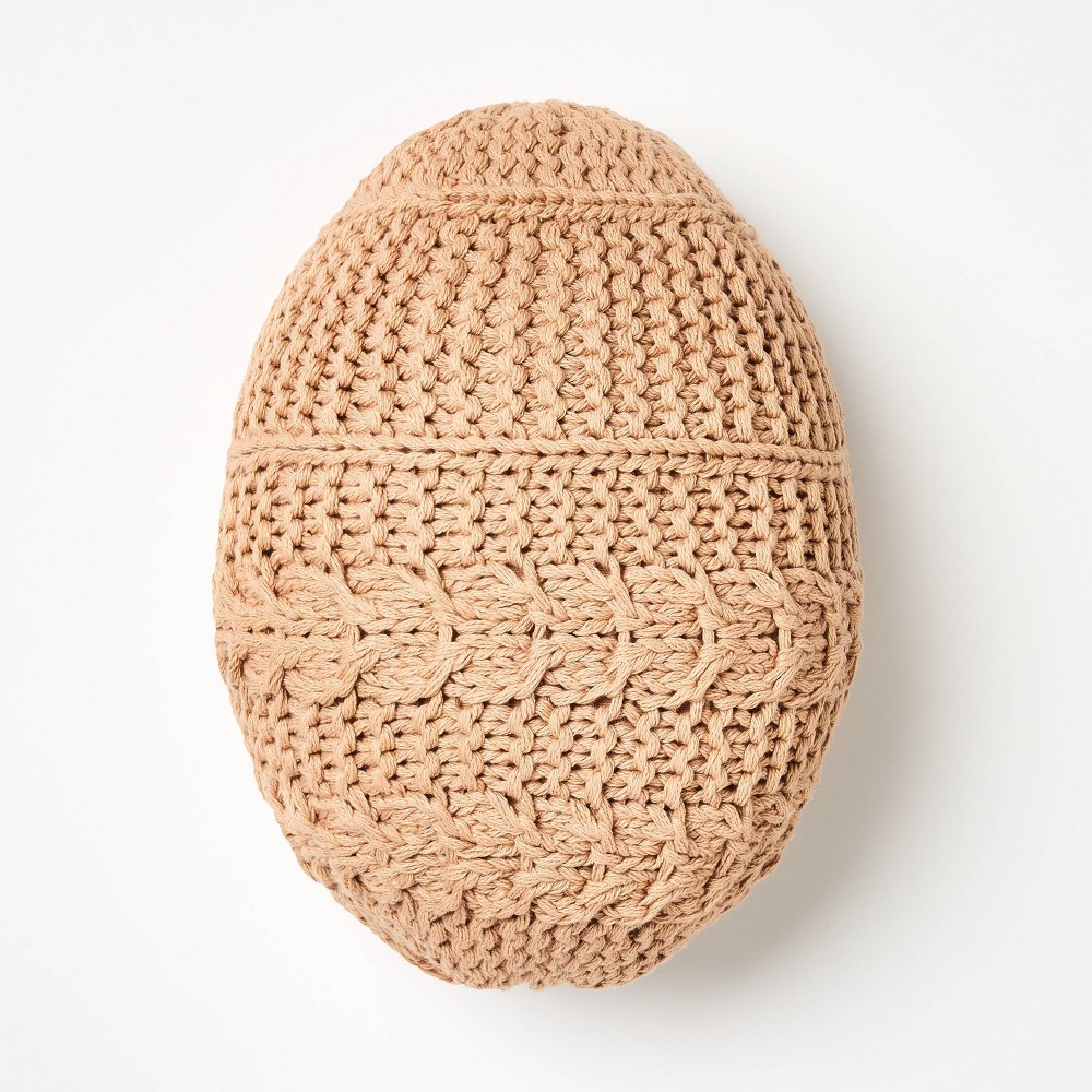 Photos - Pillow Shaped Crochet Egg Throw  Clay Pink - Threshold™ designed with Studi