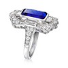 Ross-Simons 4.00 Carat Simulated Sapphire Ring With 1.20 ct. t.w. Czs in Sterling Silver - 3 of 4