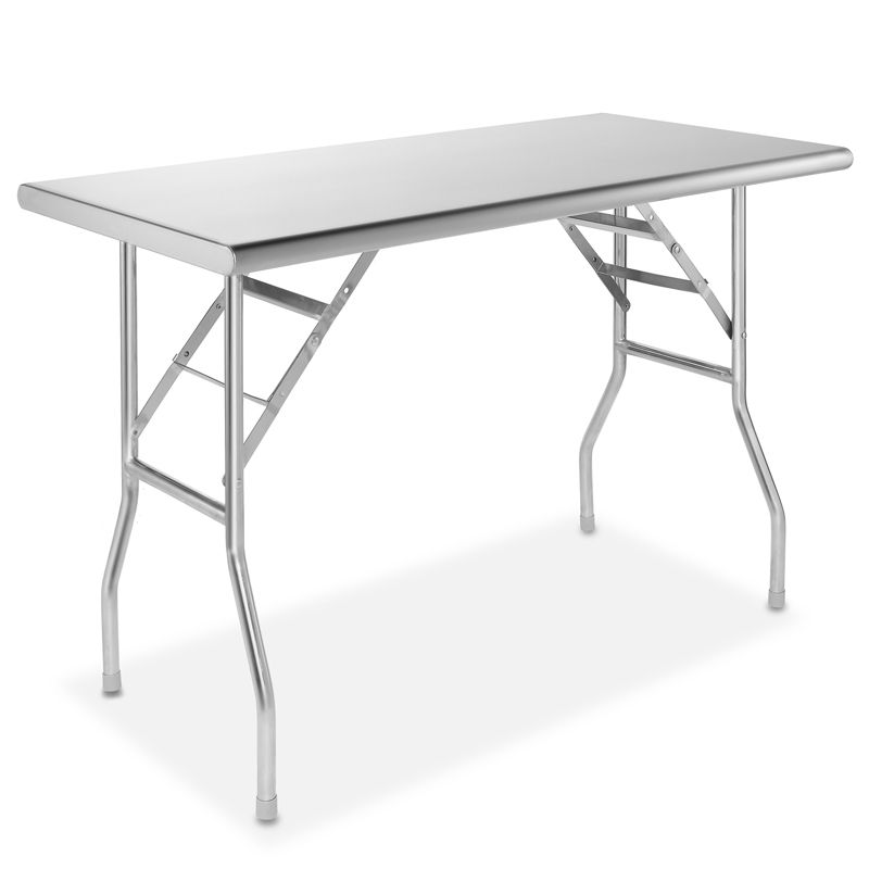 GRIDMANN 48 x 24 Inch Stainless Steel Folding Tables, NSF Certified Kitchen Prep Table, 1 of 8