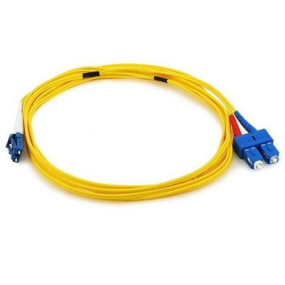 Monoprice Fiber Optic Cable - 3 Meter - Yellow | LC to SC, 9/125 Type, Single Mode, Duplex