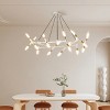BAOURE 41in Golden Modern Chandelier Light Fixture with Frosted Tubes, Adjustable Height Pendant Light for Dining Room Living Room Kitchen Island - 3 of 4