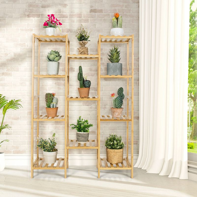 Tangkula 9/11 Tiers Bamboo Plant Stand for Indoor Plants Multiple Utility Shelf Free Standing Storage Rack Pot Holder, 2 of 10
