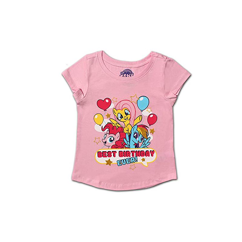 Girl's My Little Pony Best Birthday Ever! Short Sleeve Graphic Tee For Kids, 1 of 3
