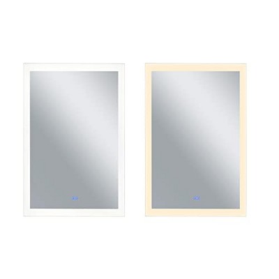 CWI Lighting Abigail Rectangle Matte White LED 30 in. Mirror From our Abigail Collection