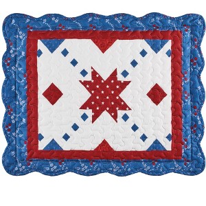 Collections Etc Americana Star Scalloped Edge Pillow Sham - 1 of 3